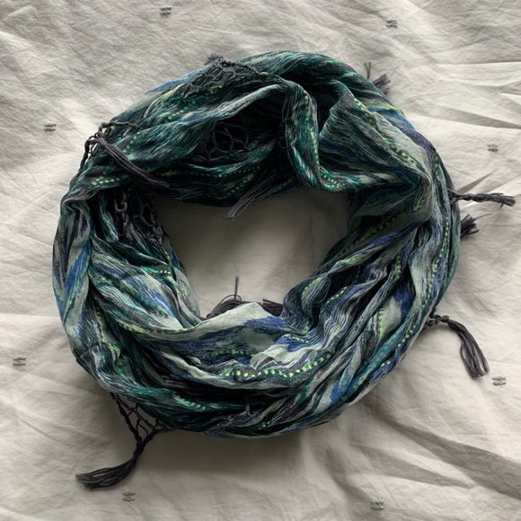 American Eagle Printed Fringe Infinity Scarf